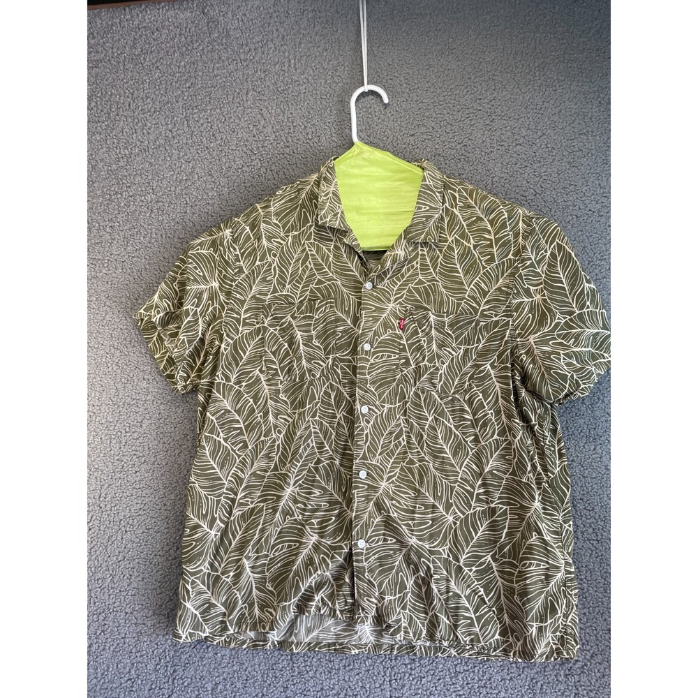 LEVI'S Mens Standard Fit Short Sleeve Shirt Large Floral Cotton